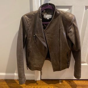 Leather bomber